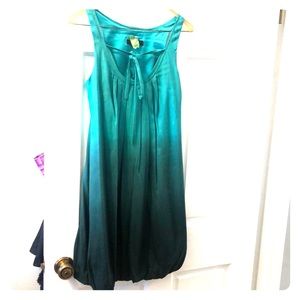 Bubble hem teal dress